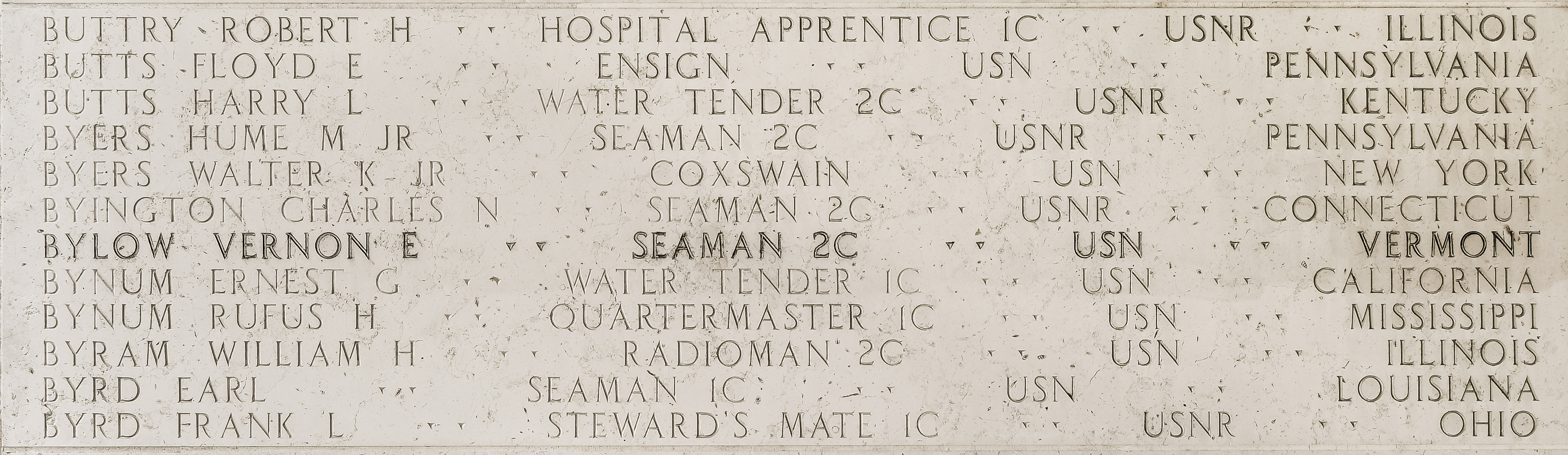 Hume M. Byers, Seaman Second Class